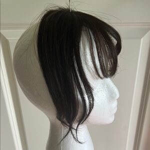 Brand new 100% human hair dark brown clip in bangs